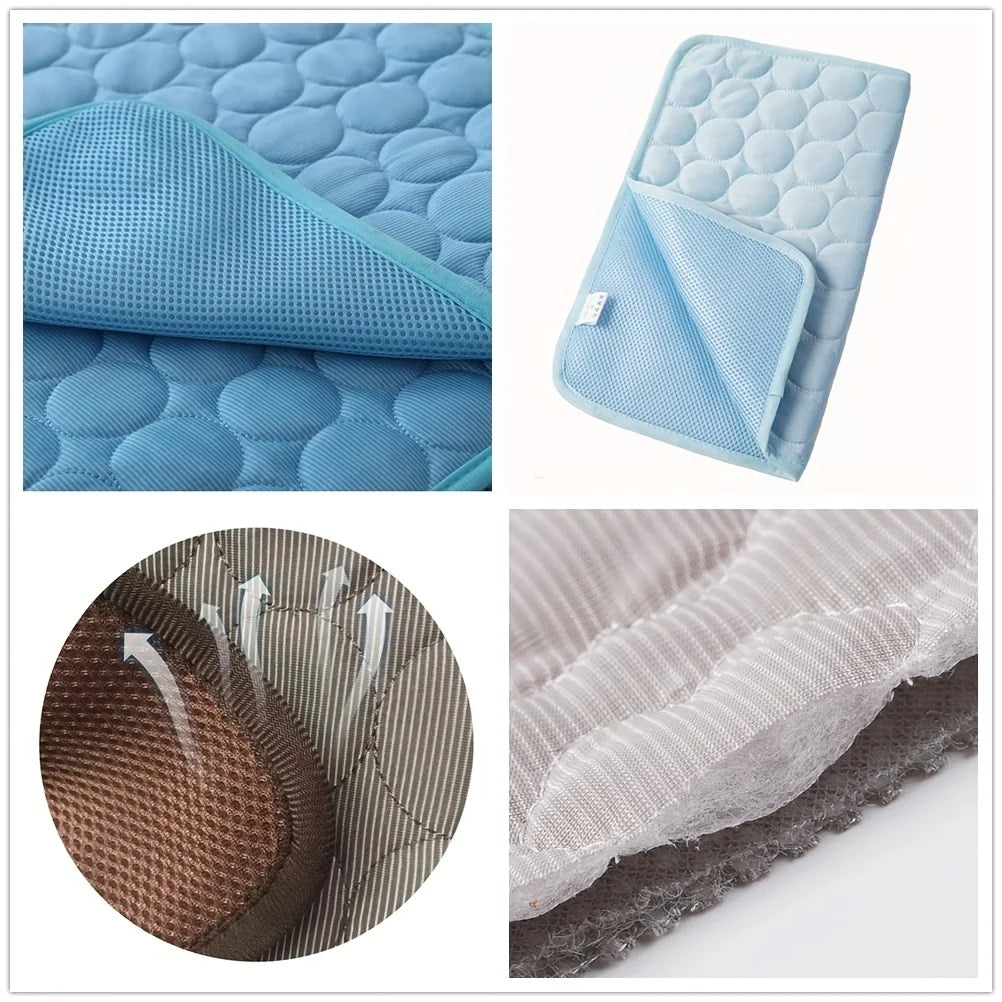 Pet Cooling Mat – Summer Ice Bed for Dogs & Cats, Extra Large Durable Blanket