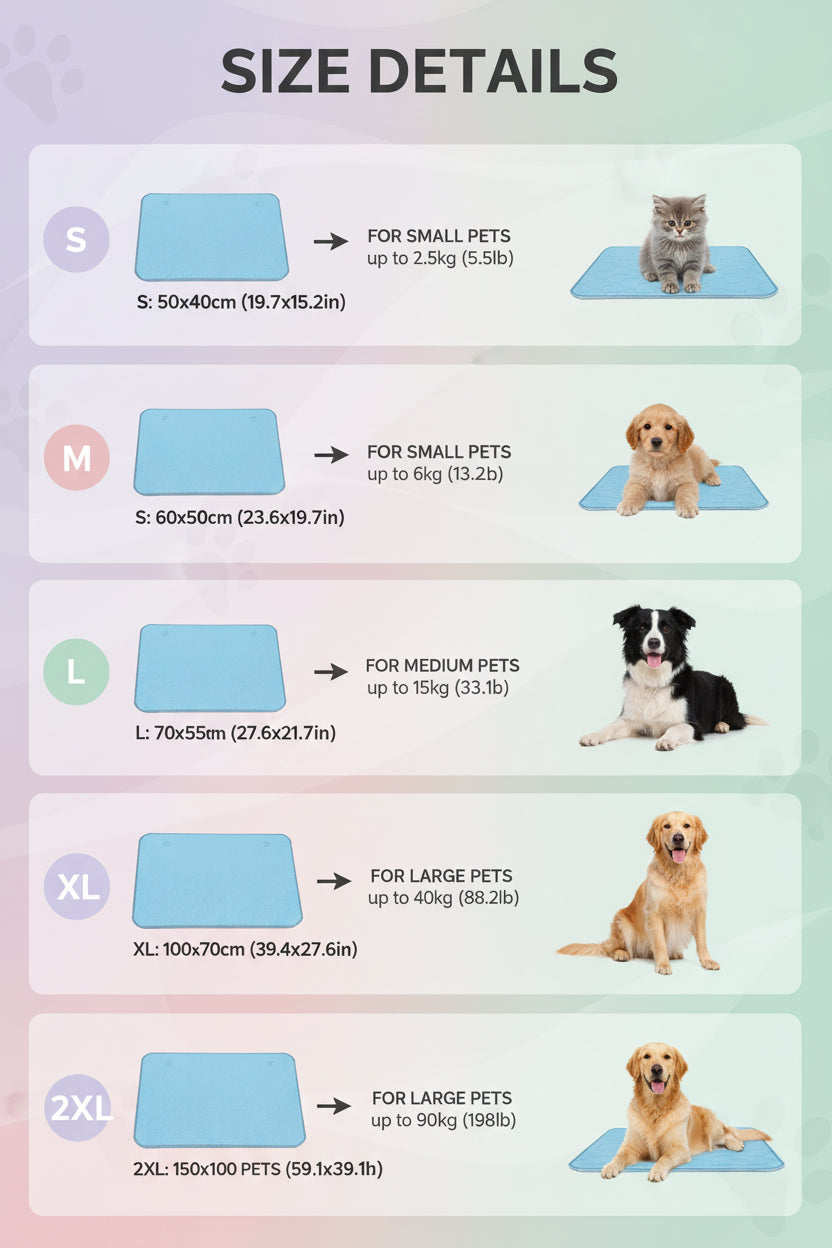 Pet Cooling Mat – Summer Ice Bed for Dogs & Cats, Extra Large Durable Blanket