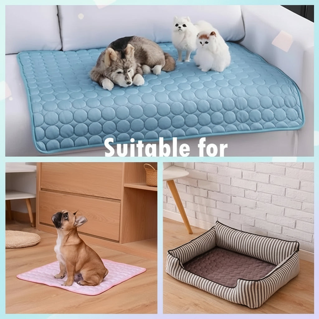 Pet Cooling Mat – Summer Ice Bed for Dogs & Cats, Extra Large Durable Blanket