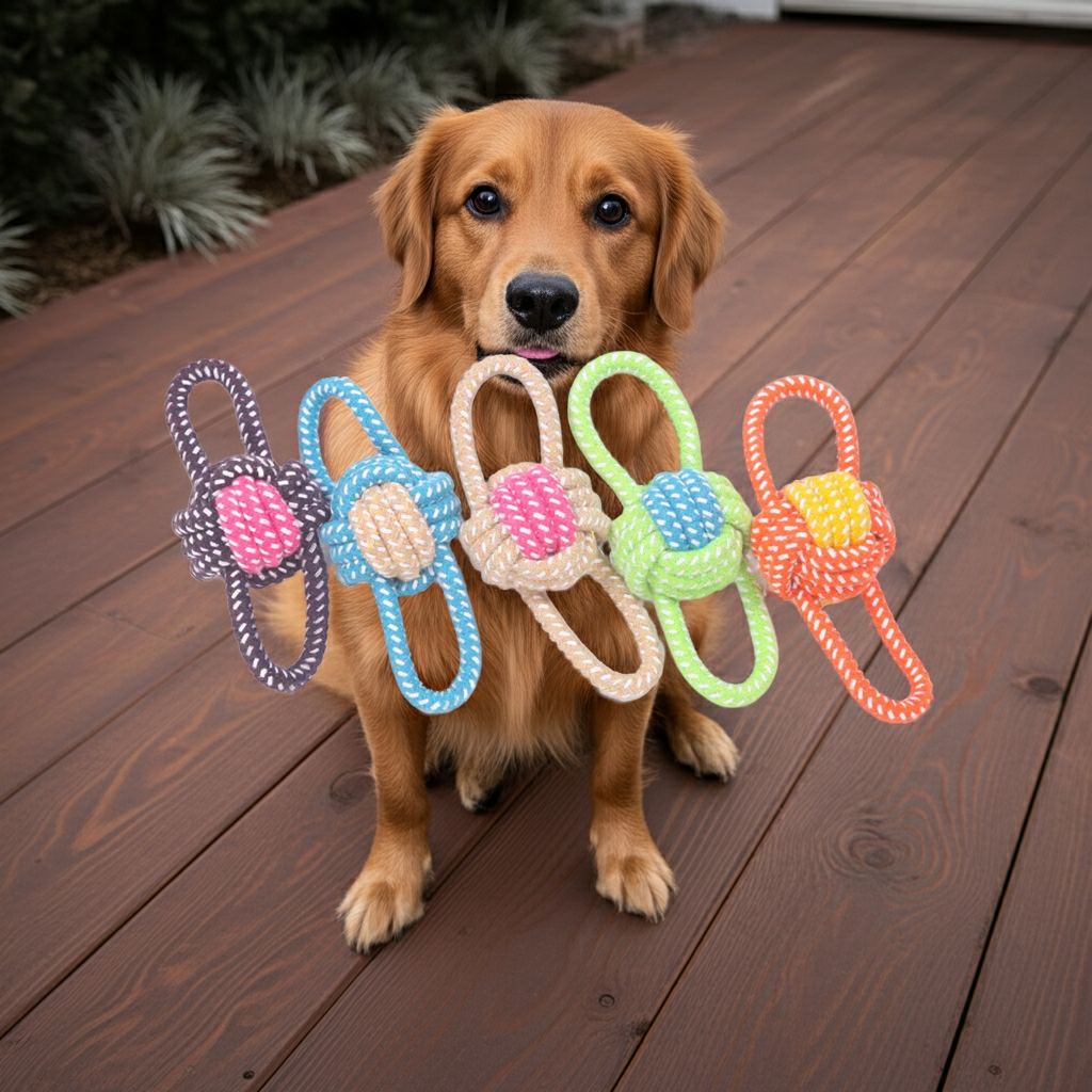 Mini Rope Chew Ball Toy – Durable Interactive Dog Toy for Small Dogs