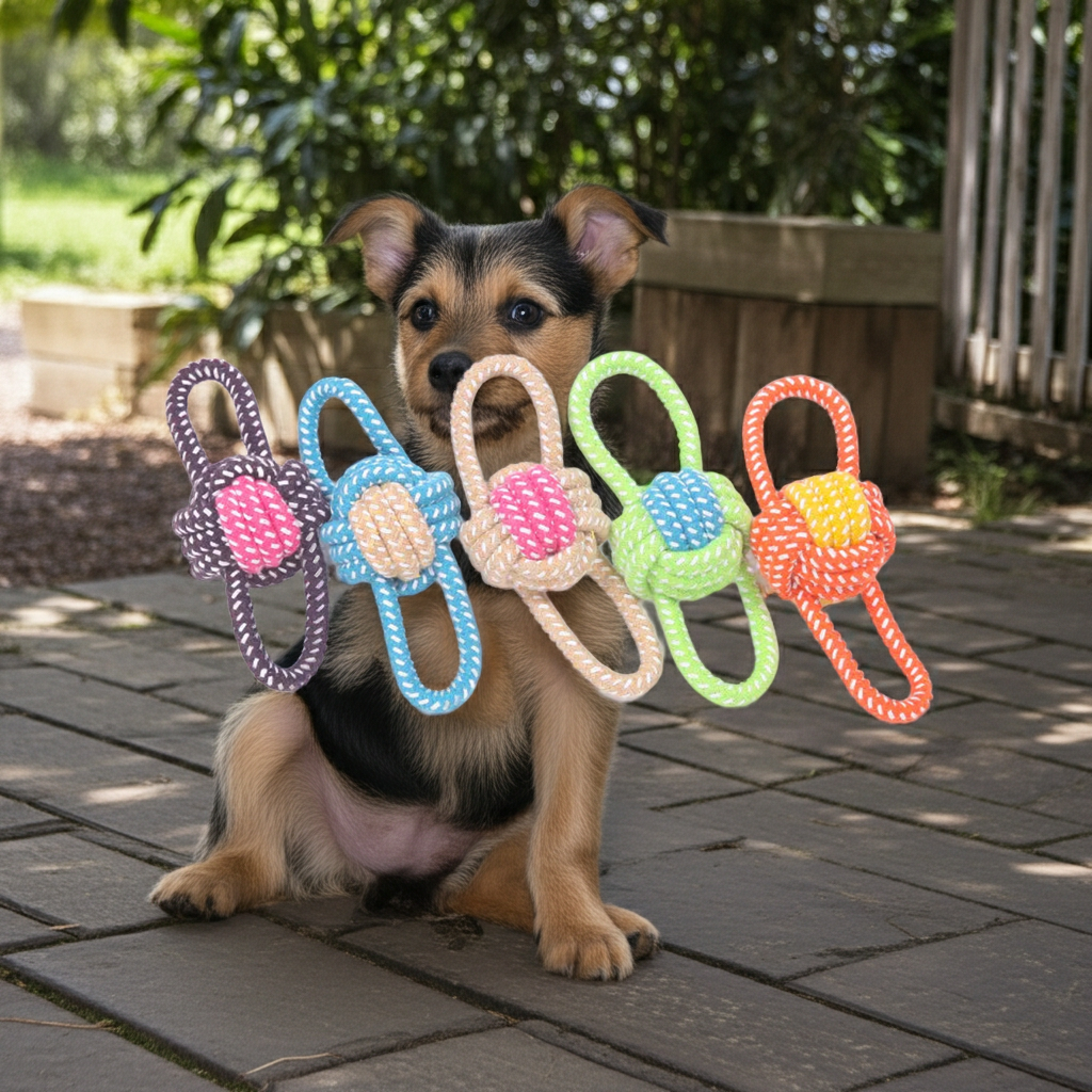 Mini Rope Chew Ball Toy – Durable Interactive Dog Toy for Small Dogs
