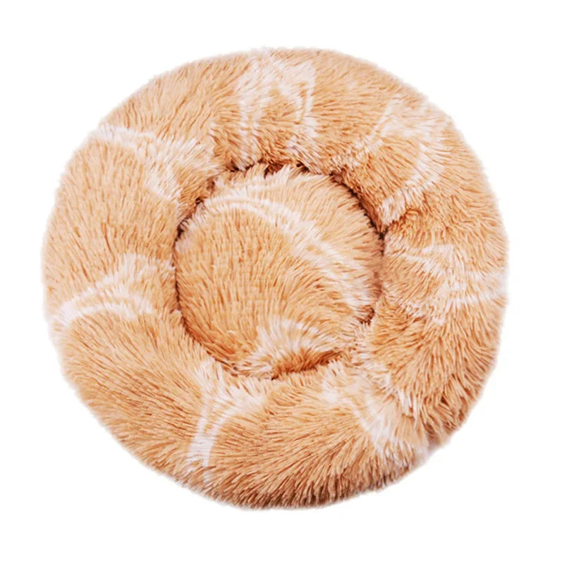 Tiny Pup Den Ultra-Soft Calming Donut Dog Bed - Plush Round Anti-Anxiety Pet Bed for Small to Large Dogs & Cats, Washable Fluffy Cushion