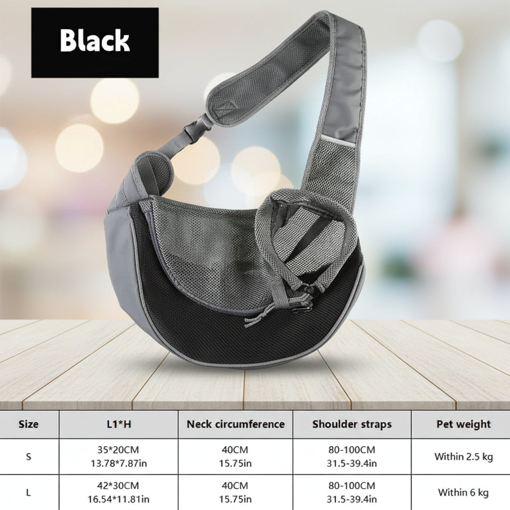 Small Dog & Cat Sling Carrier – Breathable Mesh Crossbody Backpack for Travel