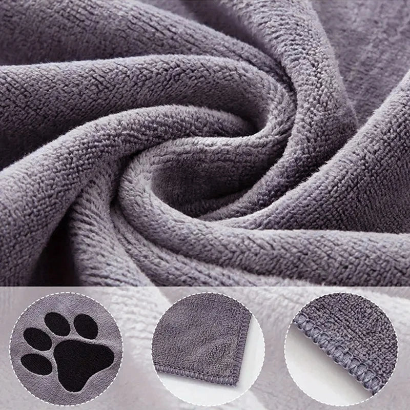 Tiny Pup Den Embroidered Microfiber Dog Bath Towel – Super Soft Absorbent Grooming Drying Towel for Small Dogs & Cats