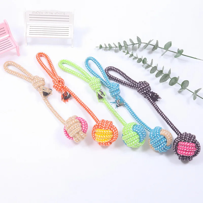 Mini Rope Chew Ball Toy – Durable Interactive Dog Toy for Small Dogs