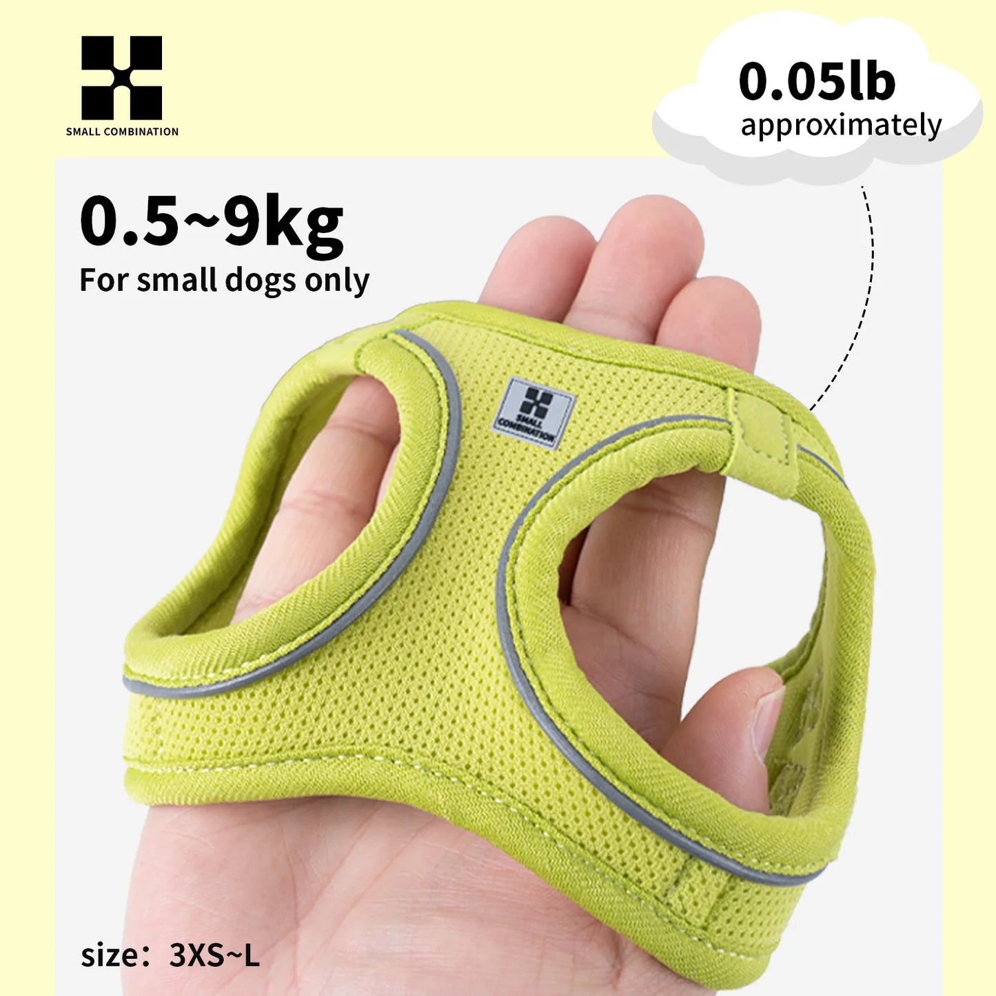 Tiny Pup Den No-Pull Dog Harness and Leash Set - Adjustable Escape-Proof Reflective Vest, Soft Breathable Mesh for Small to Medium Dogs, Puppies