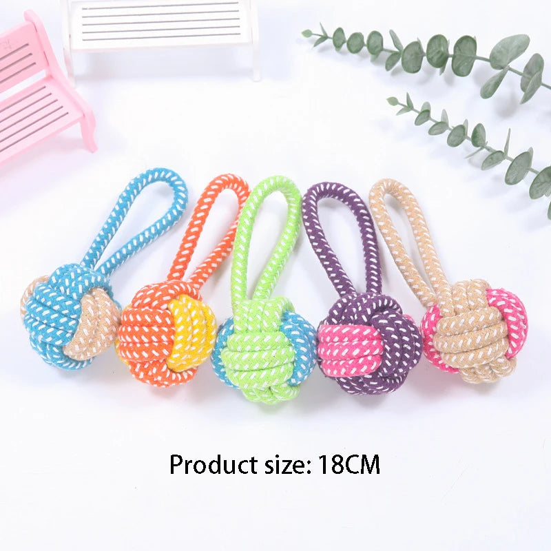 Mini Rope Chew Ball Toy – Durable Interactive Dog Toy for Small Dogs