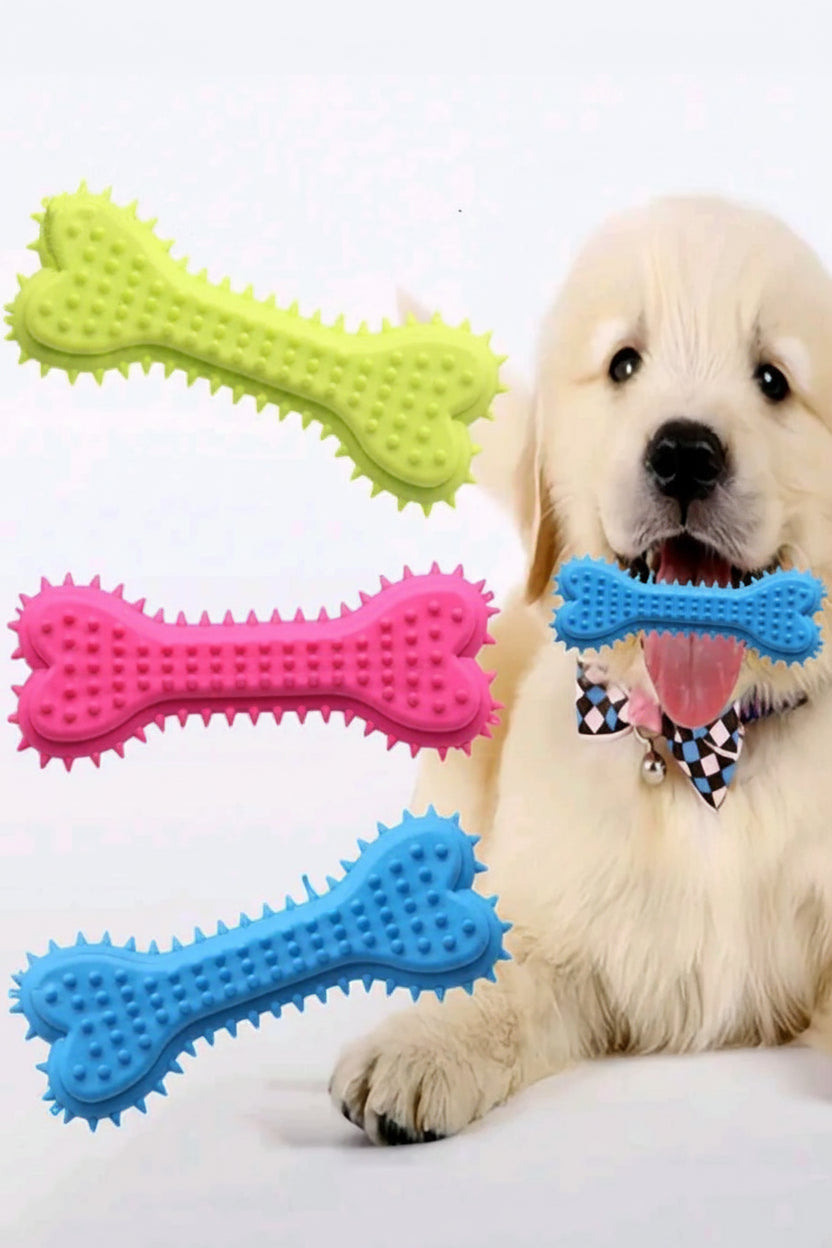 Dog Dental Chew Bone – Rubber Toothbrush Toy for Cleaning & Training