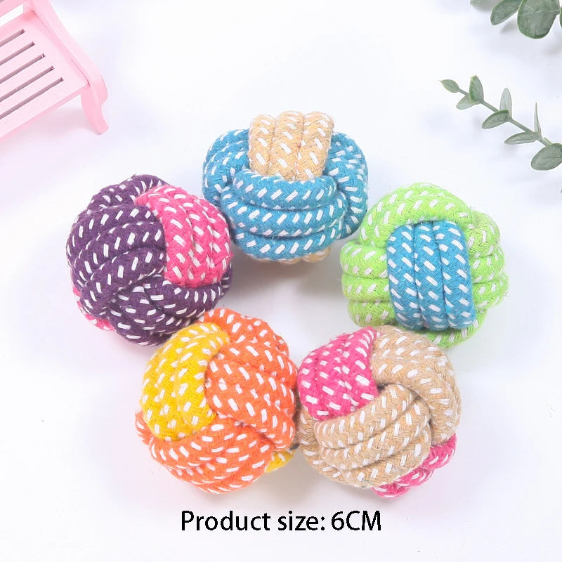 Mini Rope Chew Ball Toy – Durable Interactive Dog Toy for Small Dogs