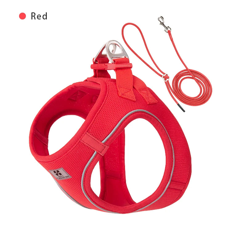Tiny Pup Den No-Pull Dog Harness and Leash Set - Adjustable Escape-Proof Reflective Vest, Soft Breathable Mesh for Small to Medium Dogs, Puppies