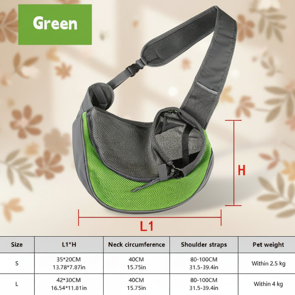 Small Dog & Cat Sling Carrier – Breathable Mesh Crossbody Backpack for Travel