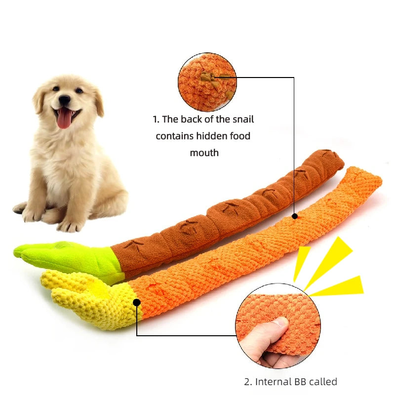 Tiny Pup Den Interactive Snuffle Snail Dog Toy - Plush Dog Puzzle Feeder for Mental Stimulation, Boredom Relief & Slow Feeding for Small to Medium Dogs