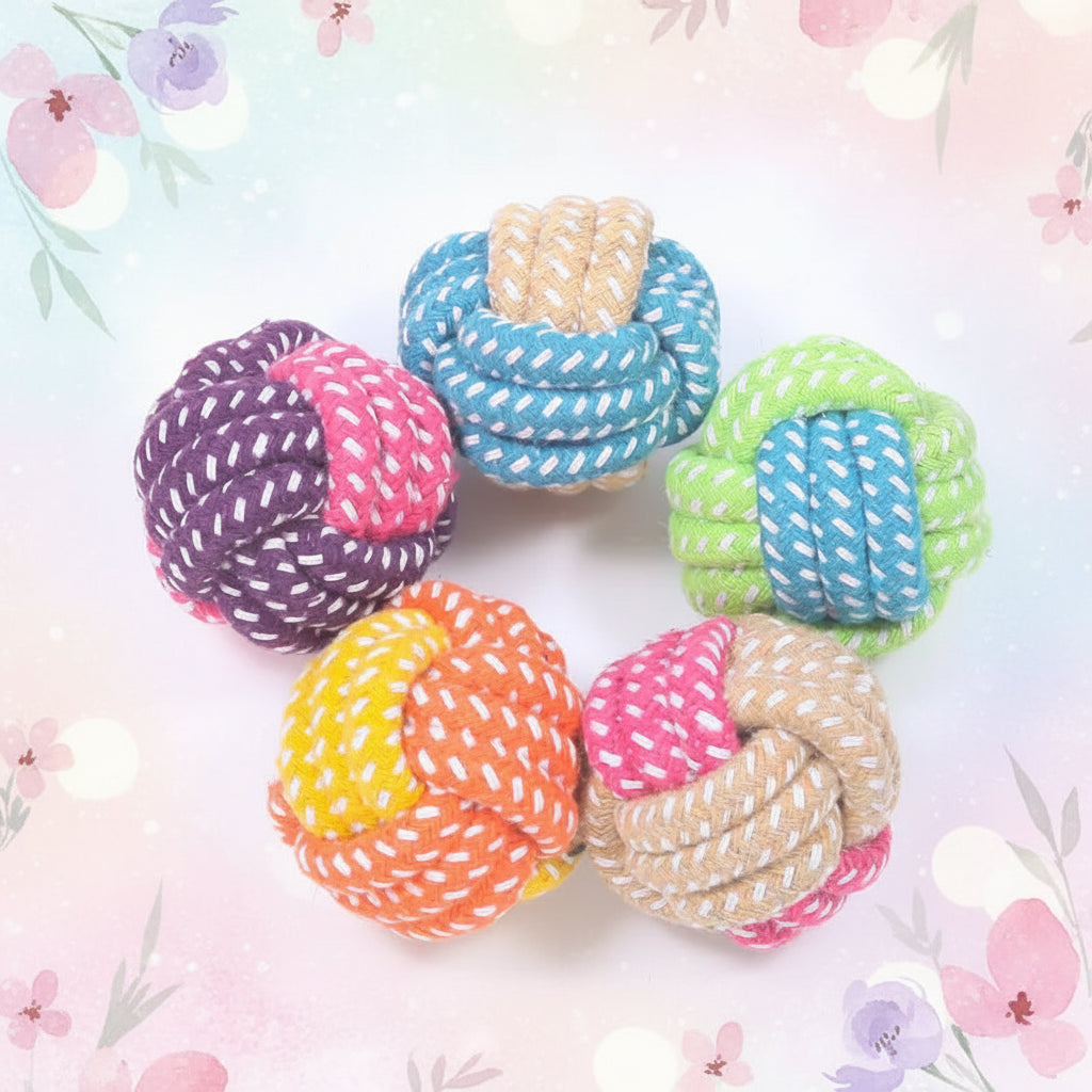 Mini Rope Chew Ball Toy – Durable Interactive Dog Toy for Small Dogs