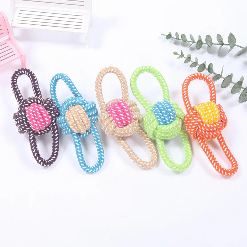 Mini Rope Chew Ball Toy – Durable Interactive Dog Toy for Small Dogs