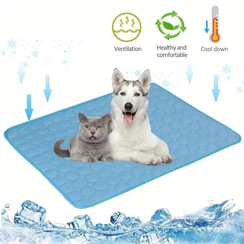 Pet Cooling Mat – Summer Ice Bed for Dogs & Cats, Extra Large Durable Blanket