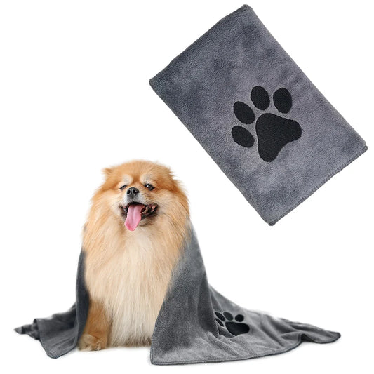 Tiny Pup Den Embroidered Microfiber Dog Bath Towel – Super Soft Absorbent Grooming Drying Towel for Small Dogs & Cats