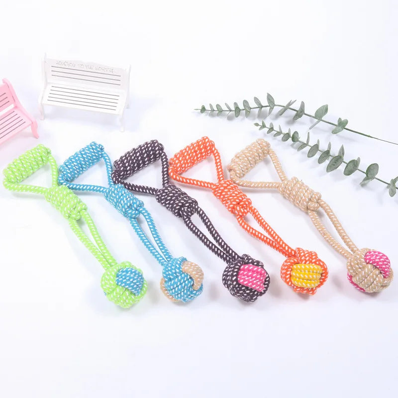 Mini Rope Chew Ball Toy – Durable Interactive Dog Toy for Small Dogs