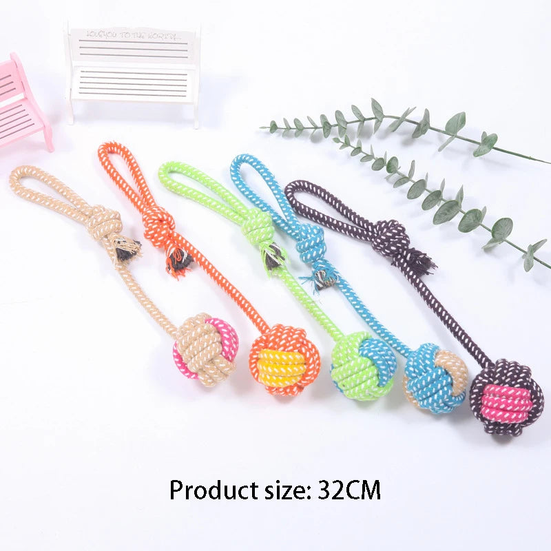 Mini Rope Chew Ball Toy – Durable Interactive Dog Toy for Small Dogs
