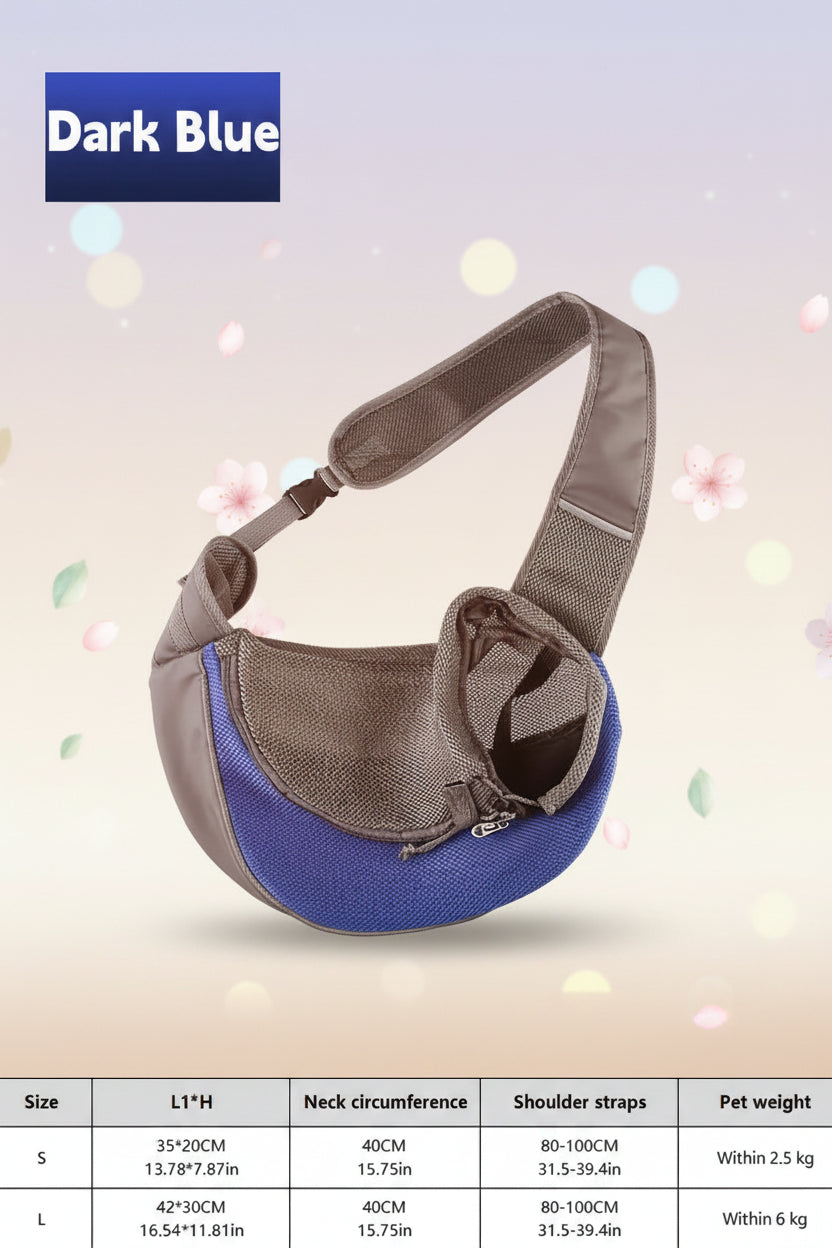 Small Dog & Cat Sling Carrier – Breathable Mesh Crossbody Backpack for Travel