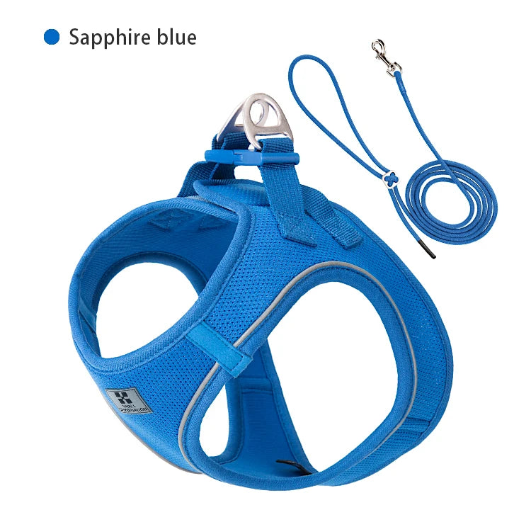 Tiny Pup Den No-Pull Dog Harness and Leash Set - Adjustable Escape-Proof Reflective Vest, Soft Breathable Mesh for Small to Medium Dogs, Puppies