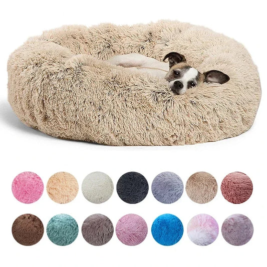 Ultra-Soft Round Pet Bed (40–90cm) – Plush Calming Bed for Dogs & Cats