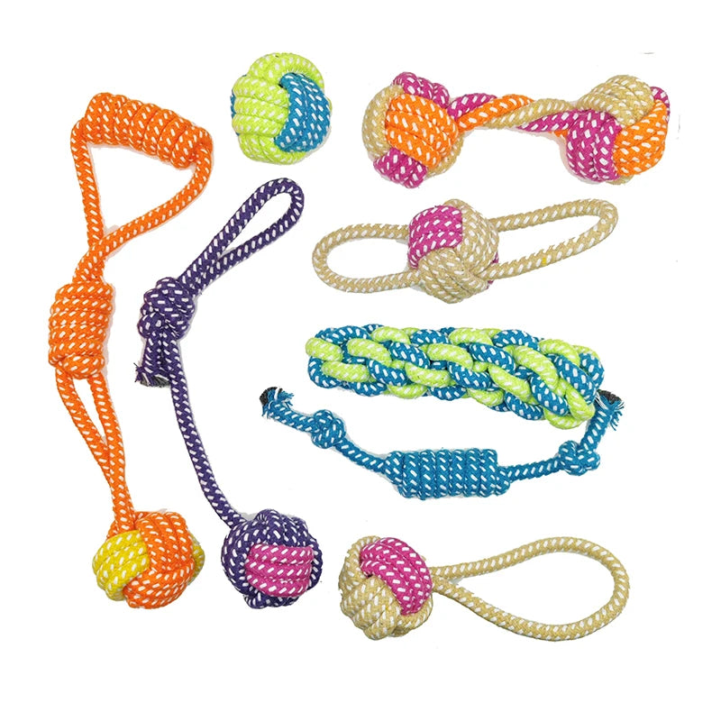 Mini Rope Chew Ball Toy – Durable Interactive Dog Toy for Small Dogs