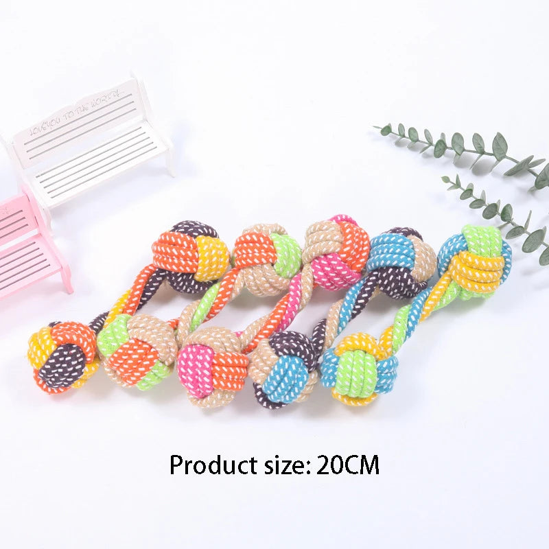Mini Rope Chew Ball Toy – Durable Interactive Dog Toy for Small Dogs