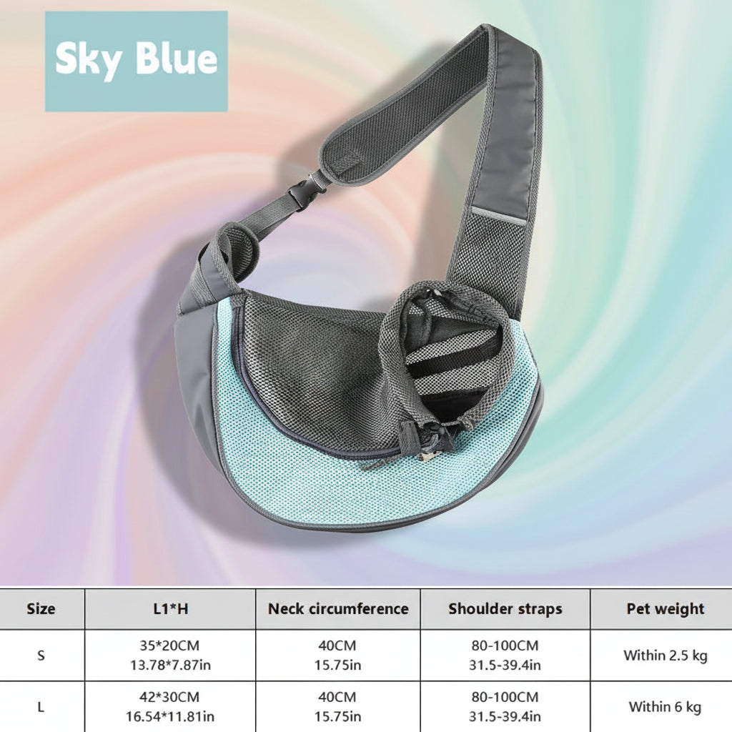 Small Dog & Cat Sling Carrier – Breathable Mesh Crossbody Backpack for Travel