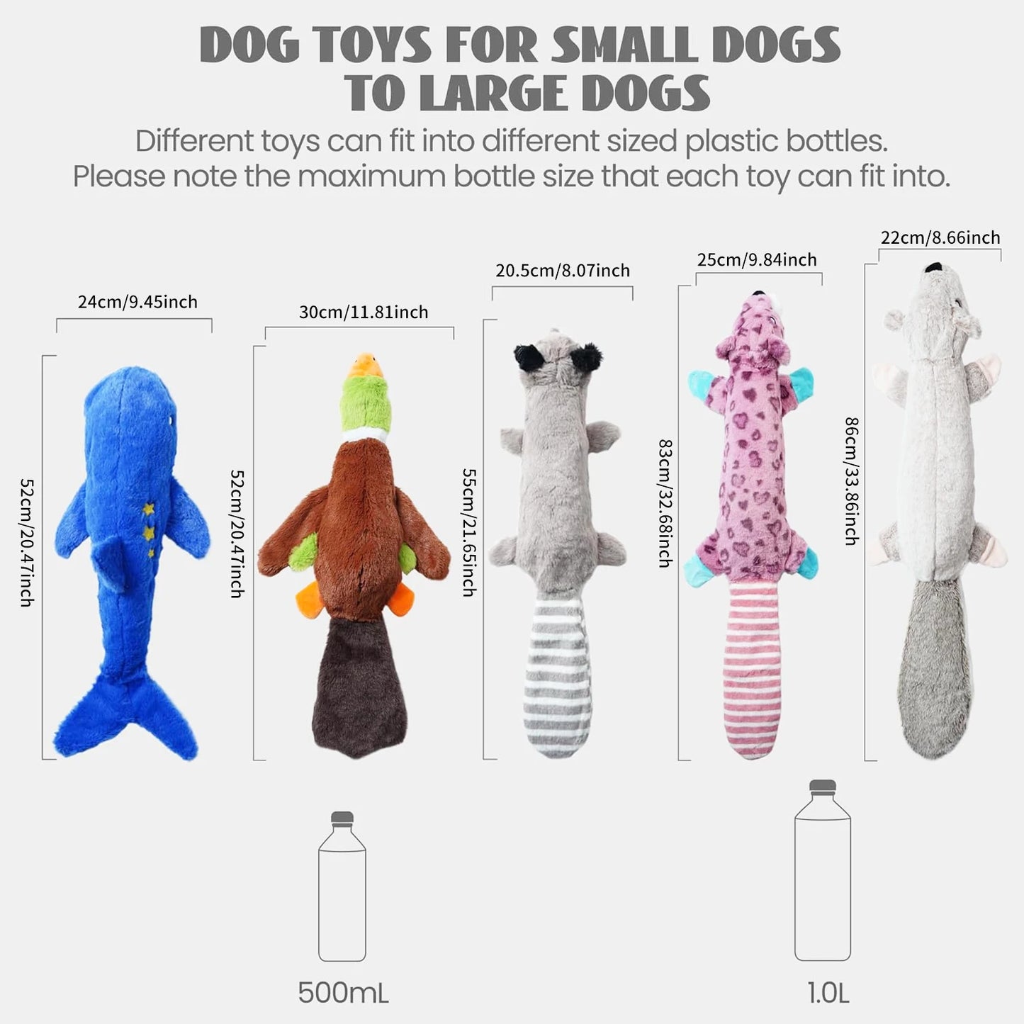 Durable No-Stuffing Dog Toy – Squeaky & Plush for Small to Large Dogs
