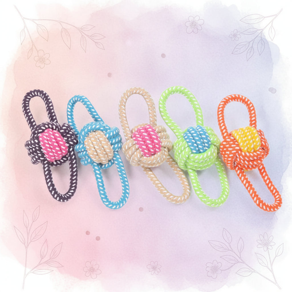 Mini Rope Chew Ball Toy – Durable Interactive Dog Toy for Small Dogs