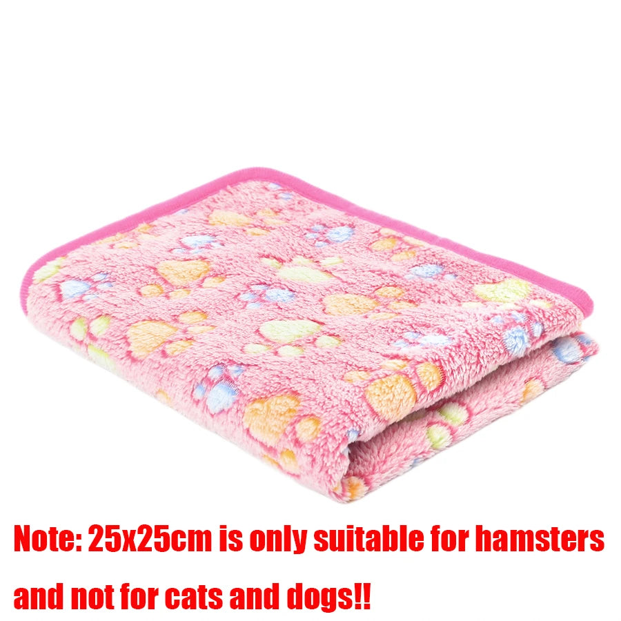 Fluffy Pet Blanket – Soft Warm Paw Print Mat for Dogs and Cats