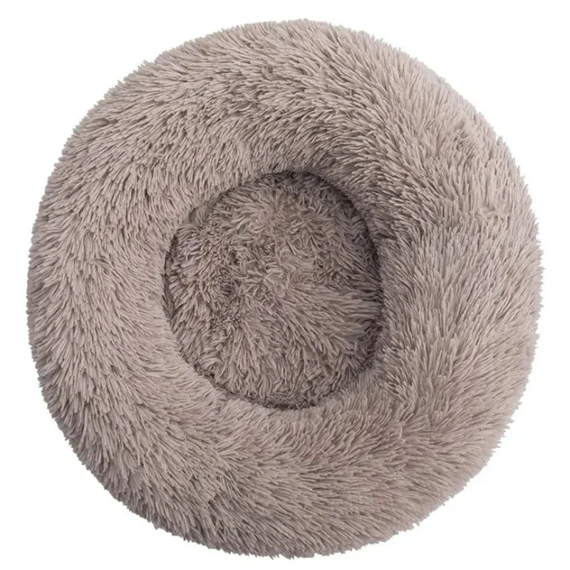 Tiny Pup Den Ultra-Soft Calming Donut Dog Bed - Plush Round Anti-Anxiety Pet Bed for Small to Large Dogs & Cats, Washable Fluffy Cushion