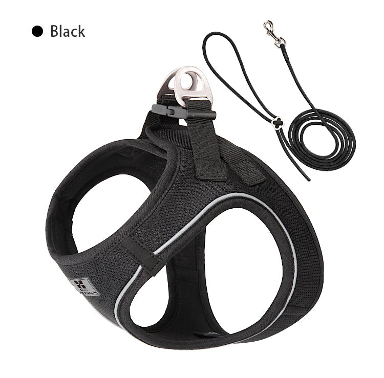Tiny Pup Den No-Pull Dog Harness and Leash Set - Adjustable Escape-Proof Reflective Vest, Soft Breathable Mesh for Small to Medium Dogs, Puppies