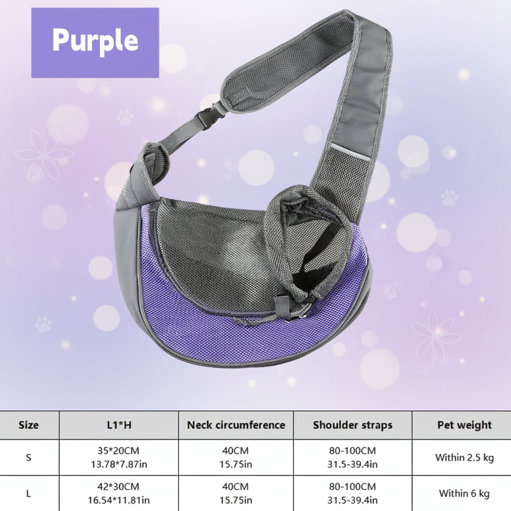 Small Dog & Cat Sling Carrier – Breathable Mesh Crossbody Backpack for Travel