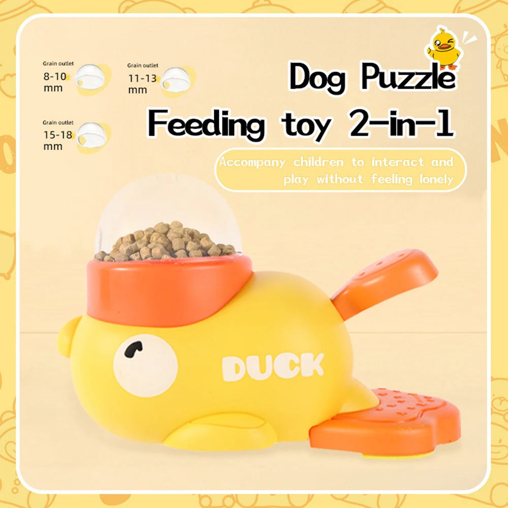 Interactive Duck Puzzle Feeder for Dogs – Anti-Slip Slow Feed Treat Toy