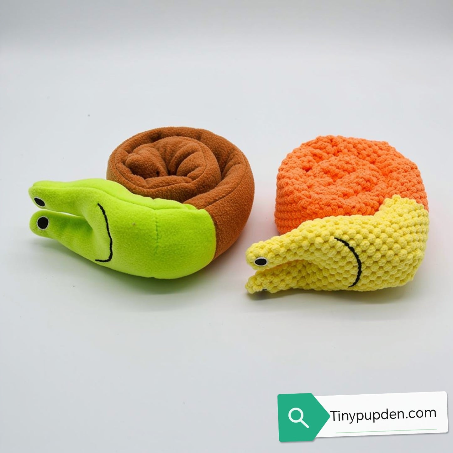 Tiny Pup Den Interactive Snuffle Snail Dog Toy - Plush Dog Puzzle Feeder for Mental Stimulation, Boredom Relief & Slow Feeding for Small to Medium Dogs